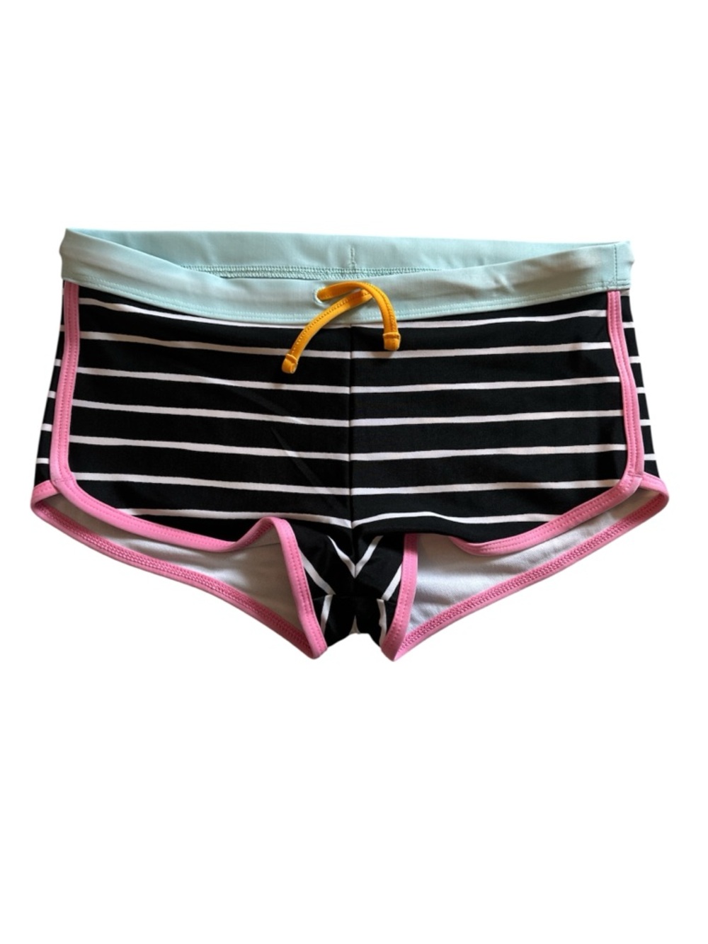 NWT DSG Girls Dolphin Hem Swim Shorts | Pure Black Sanibel Stripe | Size M and L